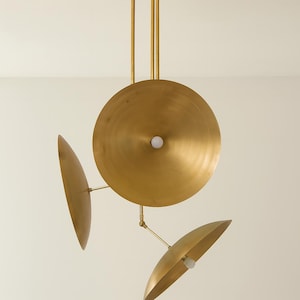Mid Century Modern Brass3 Light Domed Pendant Modern Raw Brass Sputnik chandelier light Fixture