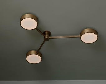 Modern Brass Sputnik Light – 3-Light Industrial Ceiling Fixture