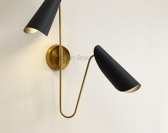 Mid Century Brass Diabolo Wall Sconce, Sputnik Era Lighting
