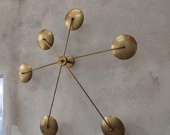 Mid-Century Modern Brass Sputnik Wall Sconce - Diabolo Style