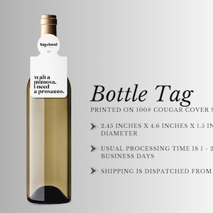 Aspetta un mimosa, ho bisogno di un prosecco - etichetta per bottiglia di vino, etichetta divertente, etichetta per champagne, etichetta per liquori, etichetta per bottiglia, carta intestata, etichetta per festa, etichetta regalo