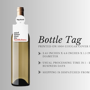 aged better than the saddledome - wine bottle tag, funny tag, champagne tag, liquor tag, bottle tag, gift, stationary