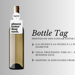 almost better than cash - wine bottle tag, funny tag, champagne tag, liquor tag, bottle tag, gift, stationary
