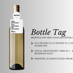 four prosecco, five prosecco, six prosecco...floor - wine bottle tag, funny tag, champagne tag, liquor tag, bottle tag, gift, stationary