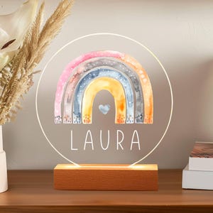 Personalized Rainbow Night Light,Personalized Night Light,Baby Gift Birth,Baby Shower Gift,Custom Kid Night Light,Bedroom Lamp,Girl Gift