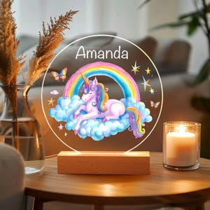 Personalized Unicorn Night Light - Custom LED Lamp for Kids, Perfect Gift for Unicorn Lovers, Unique Room Decor,Magical Nightlight for Girls