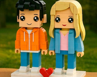 Custom Brick Figures: Personalized Couple Figurine, Unique Collector Toy