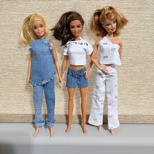 Dressy Denim Doll Clothes: Top, Jeans & Shorts for 11.5&quot; Dolls