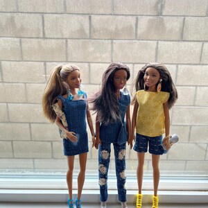 Doll Outfit: Denim Dress, Lace Jeans, and Shorts for 11.5&quot; Dolls