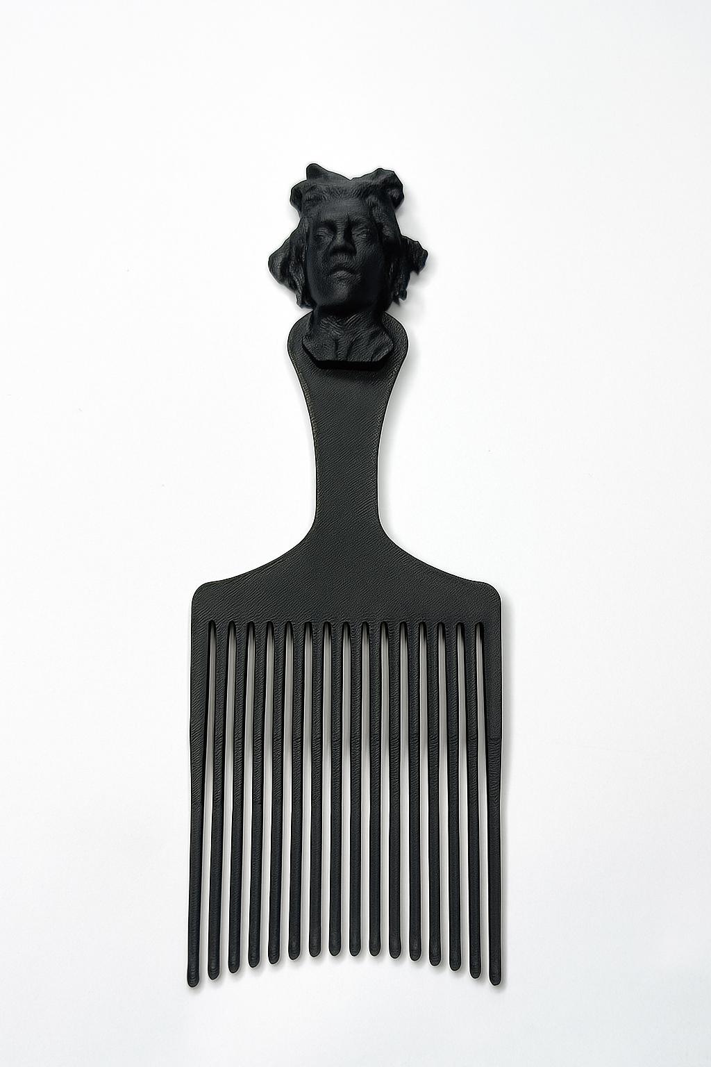 Jean-Michel Basquiat Afro comb and beard comb, 2 in 1 Artisan PLA Comb - Handcrafted for Effortless Hair Perfection (Made in UK)