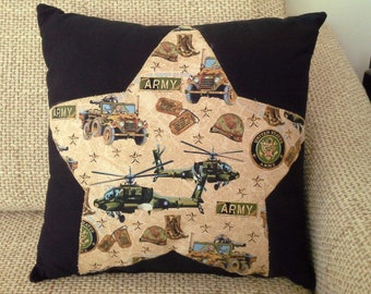HANDMADE Army Star Throw Pillow
