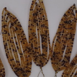 French Beaded Flowers / Leaves - brown / gold Floral picks