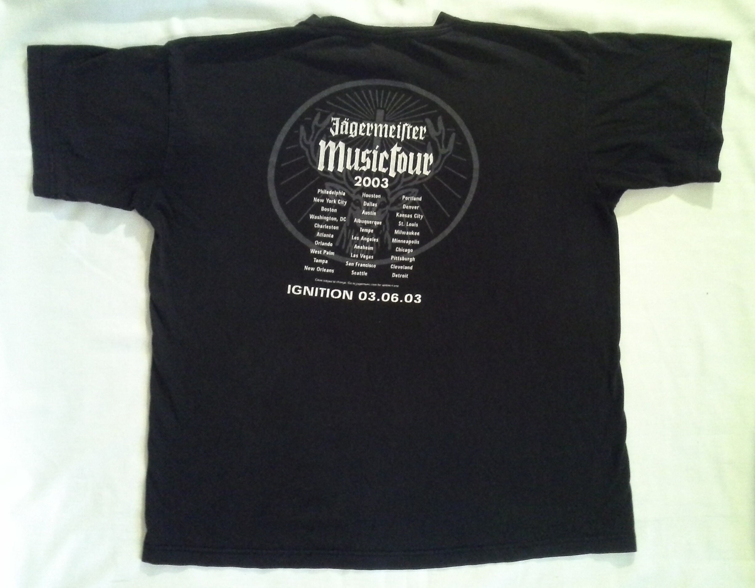 Jägermeister Music Tour 2003 Vintage Concert T-shirt - Size Large 