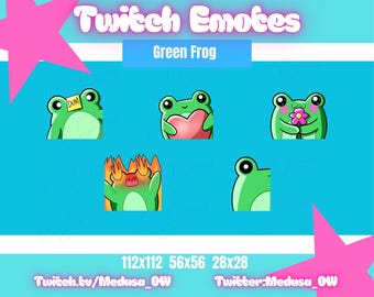 Kawaii Frog Emotes: Twitch, Discord, Youtube (Digital Download)