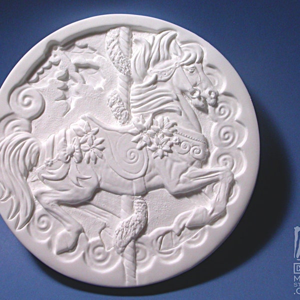 Christmas Carousel Horse Bas-Relief