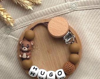 Clip para chupete personalizado: Diseño de silicona con animales / Clip para chupete personalizado / Portachupetes personalizado / Regalo para recién nacidos