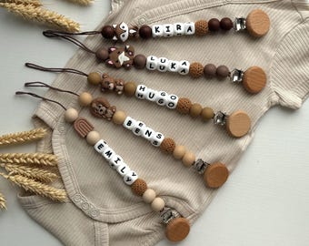Clip para chupete personalizado: Diseño de silicona con animales / Clip para chupete personalizado / Portachupetes personalizado / Regalo para recién nacidos