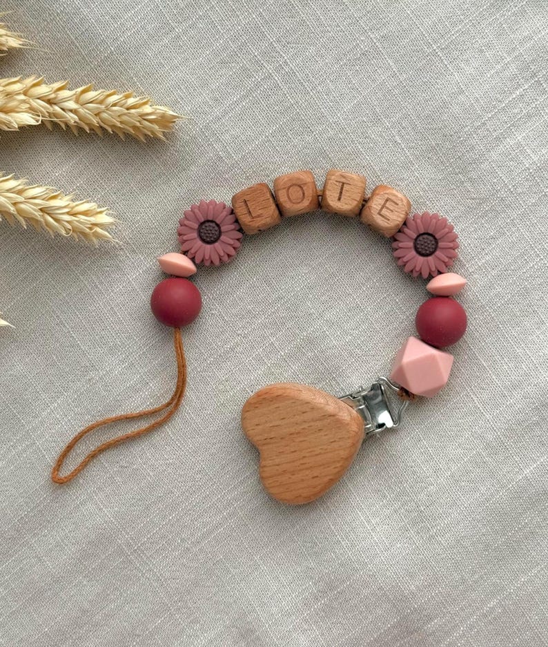 Personalized Pacifier Clip Heart Wood, Floral Baby Shower Gift Etsy — free download