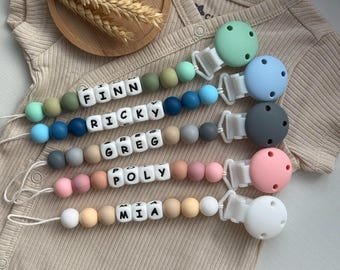 Clip de chupete de silicona personalizado, regalo para baby shower, accesorio para recién nacidos