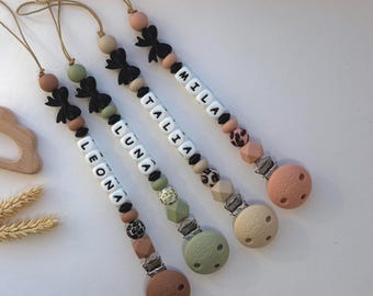 Clip para chupete personalizado con nombre / Portachupetes personalizado / Accesorio de silicona para bebé / Regalo para baby shower