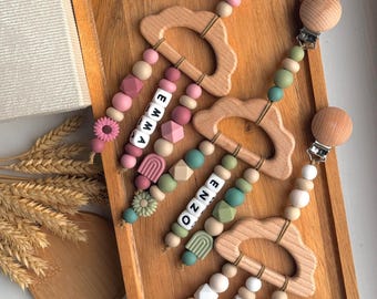 Adorno de cochecito de bebé con forma de nube de madera, accesorio personalizado para cochecito con nombre del bebé
