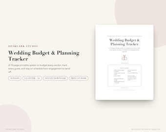 Wedding Budget Planner | Vendor Payment Tracker, Guest List, Timeline Checklist | Instant Download PDF