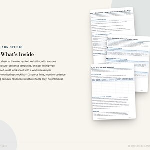 Etsy AI Disclosure Compliance Kit | Seller Policy Cheat Sheet & 8 Disclosure Templates | Instant Download PDF image 2