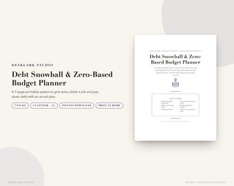 Debt Snowball Zero-Based Budget Planner | Payoff Tracker, Cash Envelope (PDF Download)