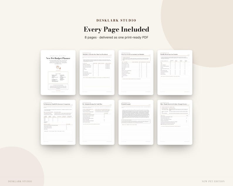 New Pet Budget Planner | First-Year Dog & Cat Cost Planner, Vet Schedule and Savings Printable | Instant Download PDF image 5