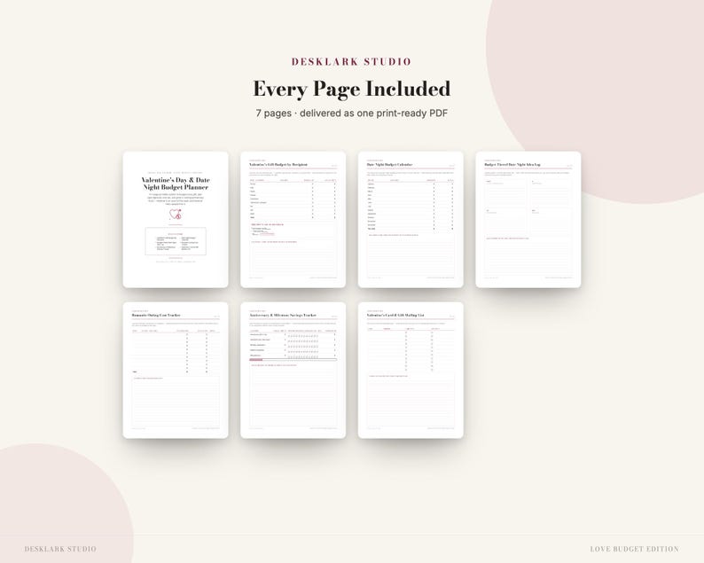 Valentines Day Budget Planner | Date Night Fund Tracker, Romantic Gift Budget, Anniversary Savings | Instant Download PDF image 5