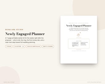 Newly Engaged Planner | Engagement Checklist, First Wedding Budget Worksheet, Ring Insurance Tracker | Instant Download PDF