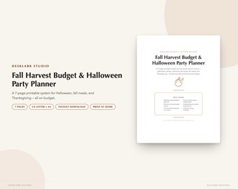 Fall Harvest & Halloween Party Planner | Budget Tracker (PDF Download)