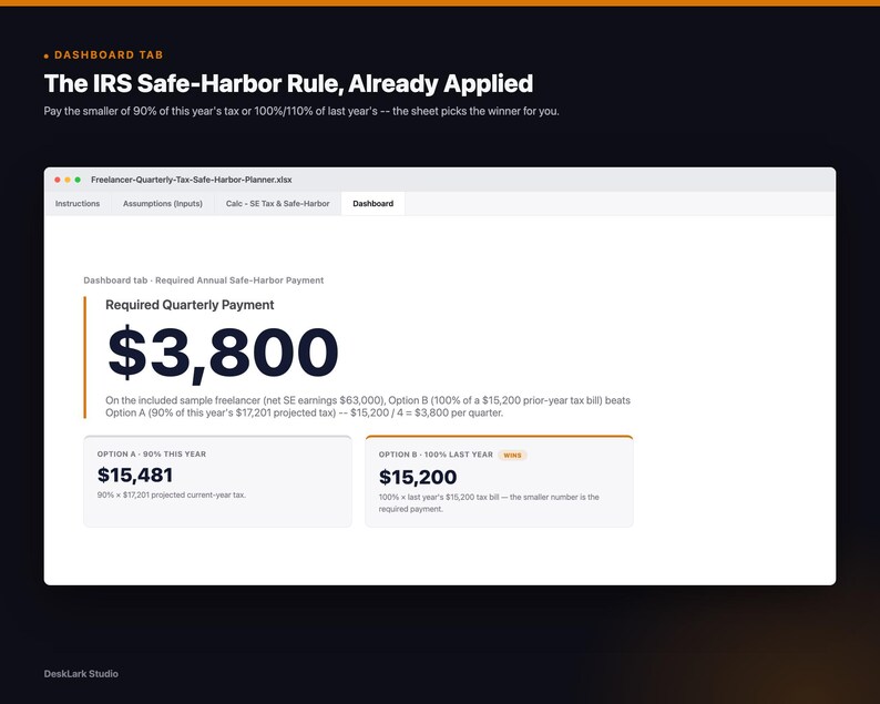 Freelancer Financial OS Bundle | 1099 Quarterly Tax Safe Harbor Schedule C Client Rate Cash Flow Runway Spreadsheets | Excel image 3