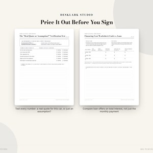 Used Car Purchase Total-Cost Budget | Out-the-Door Price Worksheet, Inspection & Financing Planner | Instant Download PDF image 3