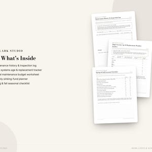 Annual Home Maintenance Budget Planner | Sinking Fund Tracker, Roof & Water Heater Age Log, Seasonal Checklist | Instant Download PDF image 2