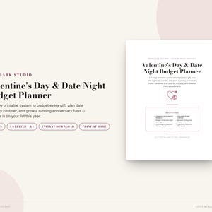 Valentines Day Budget Planner | Date Night Fund Tracker, Romantic Gift Budget, Anniversary Savings | Instant Download PDF image 1
