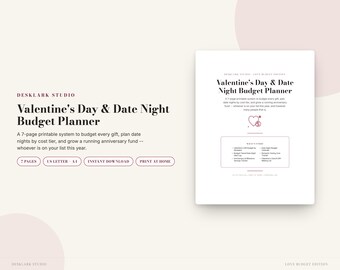 Valentines Day Budget Planner | Date Night Fund Tracker, Romantic Gift Budget, Anniversary Savings | Instant Download PDF