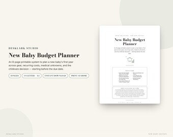 New Baby Budget Planner | First-Year Baby Cost Planner, Gear, Childcare & Savings Printable | Instant Download PDF