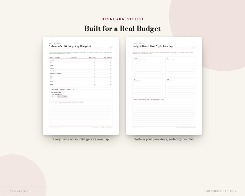 Valentines Day Budget Planner | Date Night Fund Tracker, Romantic Gift Budget, Anniversary Savings | Instant Download PDF image 3