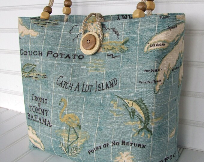 Tommy Bahama Island Song Designer Fabric Coastal Tote Etsy