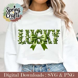Retro Toile Lucky St Patrick&#39;s Day Coquette Png Svg, Lucky sublimation, Lucky Png, Lucky shamrock, Coquette patrick Png, Digital Download