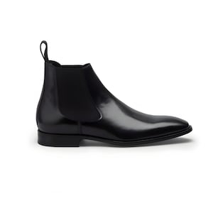Unisex Leather Chelsea Boots Slip On Ankle Dress Boots Genuine Leather Casual Fall Footwear