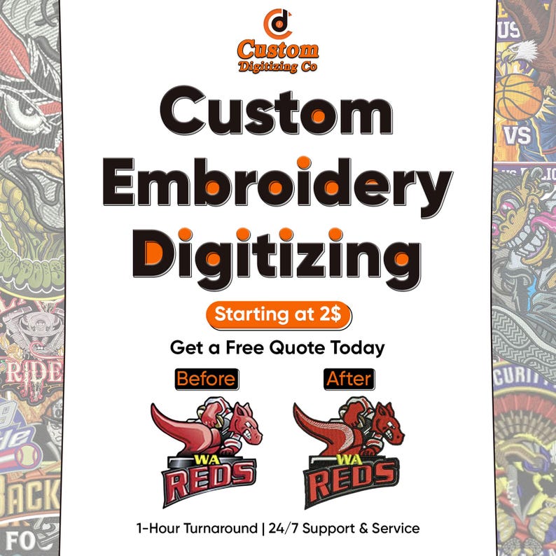 Custom Embroidery Digitizing, Logo Digitizing Service, Embroidery ...