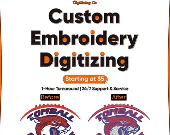 Serviço personalizado de digitalização de bordados, arquivo profissional para bordado à máquina.