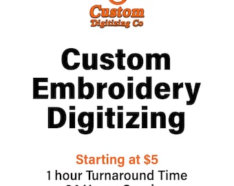 Serviço personalizado de digitalização de bordados | Converta logotipos, imagens ou patches para arquivos DST, PES e EXP.