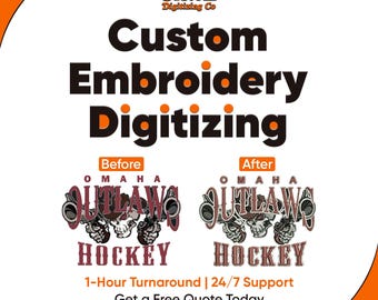 Serviços de digitalização e design de bordados personalizados para máquinas.