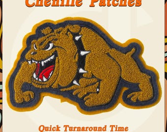 Patches de chenille personalizados: letras universitárias, logotipo, termocolantes ou costurados