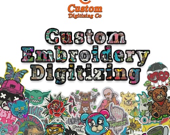 Serviço de digitalização de bordados | Logotipo e patch para DST PES EXP | Entrega rápida