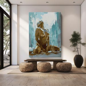 Naked Woman Painting, Naked Woman Canvas, Bedroom Poster Art, Sensual Photo, Sensual Art, Ready to Hang, Art Canvas, Art Poster