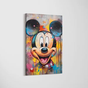 Mickey Mouse Graffiti Pop Art, Cartoon Graffiti Canvas Artwork, Mickey Mouse Canvas, Mickey Mouse Poster, Art Canvas, Art Poster, Graffiti